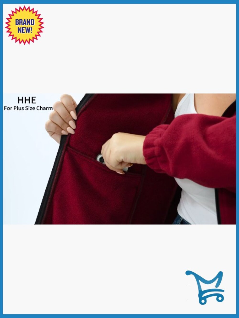 Plus Size Zip Up Fleece Jacket Lightweight Soft Polar Fleece - Picture 7 of 7